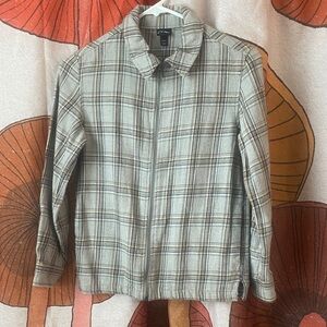 Art Class Plaid Zip-Up shirt/ overshirt